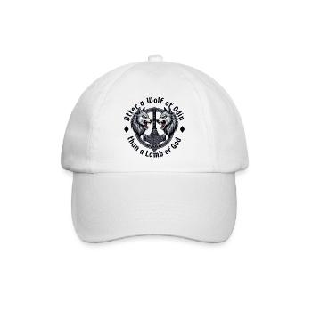 Lieber ein Wolf Odins als ein Lamm Gottes - Baseballkappe - Weiß/Weiß - Vorne