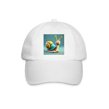 Schnecke, Schnecke, Schnecke - Baseballkappe - Weiß/Weiß - Vorne