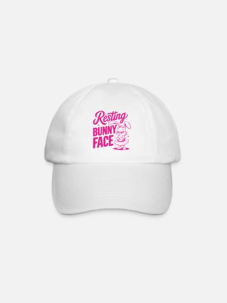 Resting Bunny Face - Baseballkappe - Weiß/Weiß
