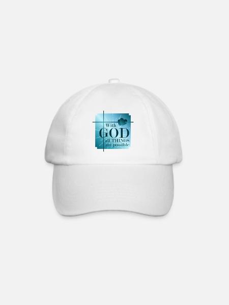 With GOD all things are possible - Baseballkappe - Weiß/Weiß