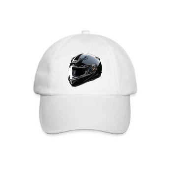 Biker Helmet - Motorbike Design - Baseballkappe - Weiß/Weiß - Vorne