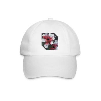 Blumen Design - Baseballkappe - Weiß/Weiß - Vorne