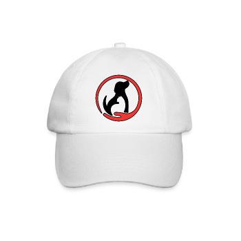 Schwarz, rot, Katze und Hund. - Baseballkappe - Weiß/Weiß - Vorne