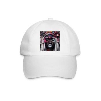 Afrikanische Gottheit - Baseballkappe - Weiß/Weiß - Vorne