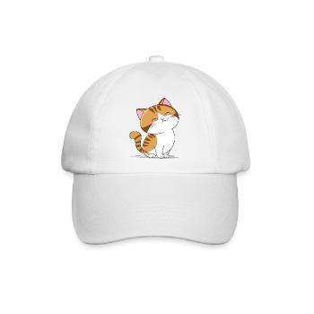 Süsse kleine Katze - Baseballkappe - Weiß/Weiß - Vorne