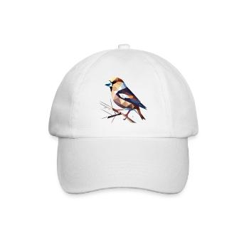 Kernbeißer Vogel – Farbenspiel der Natur - Baseballkappe - Weiß/Weiß - Vorne