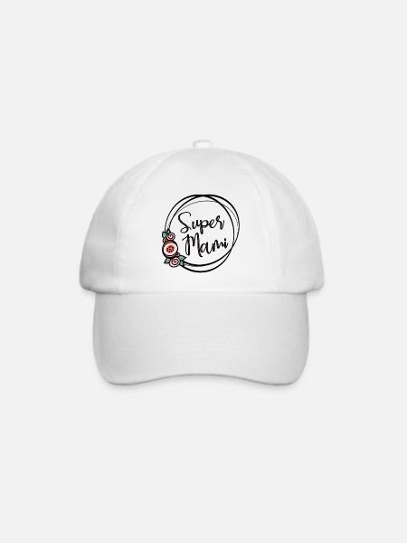Super Mami - Baseballkappe - Weiß/Weiß