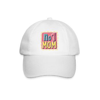 Nummer 1 Mama – Bunt & Liebevoll Muttertag - Baseballkappe - Weiß/Weiß - Vorne
