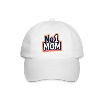 Nummer 1 Mama – Bunt & Liebevoll Muttertag - Baseballkappe - Weiß/Weiß - Vorne