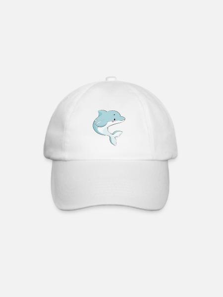 Delfin - Baseballkappe - Weiß/Weiß