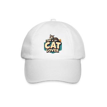 Ich bin ein Katzenliebhaber - Baseballkappe - Weiß/Weiß - Vorne