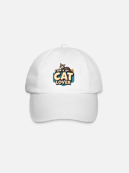 Ich bin ein Katzenliebhaber - Baseballkappe - Weiß/Weiß