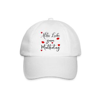 Alles Liebe zum Muttertag Sprüche - Herz - Baseballkappe - Weiß/Weiß - Vorne