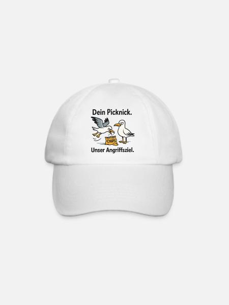 Dein Picknick Unser Angriffsziel - Baseballkappe - Weiß/Weiß