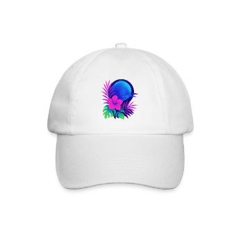 Neon Tropic Moon - Baseballkappe - Weiß/Weiß - Vorne