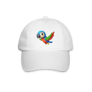 Bunter Baby-Papagei im Flug - Baseballkappe - Weiß/Weiß - Vorne