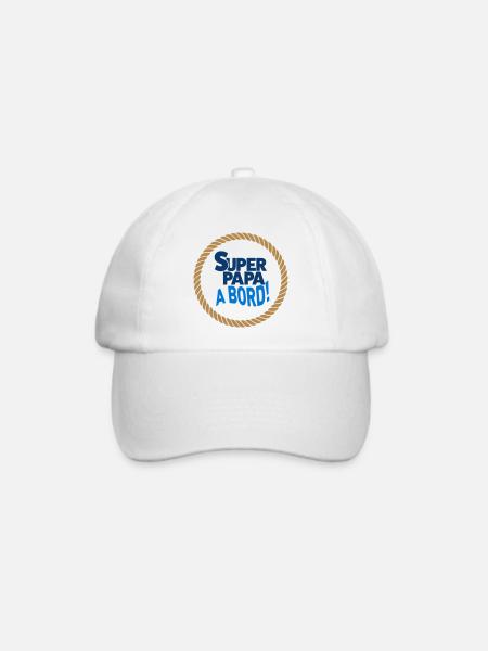 Super-Papa an Bord - Baseballkappe - Weiß/Weiß