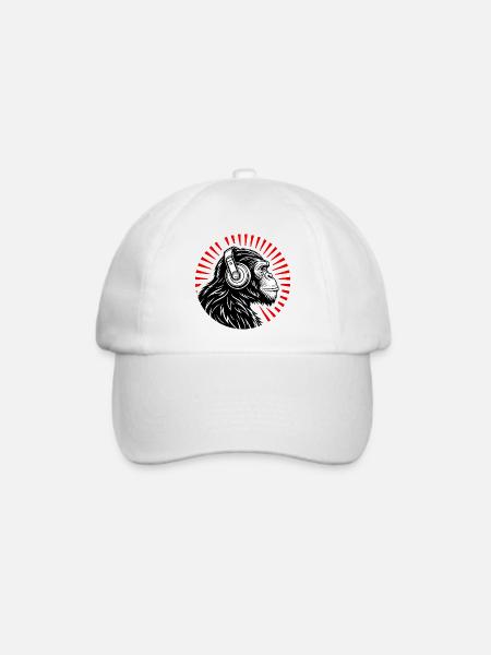 Groove Monkey – Der DJ der Wildnis - Baseballkappe - Weiß/Weiß