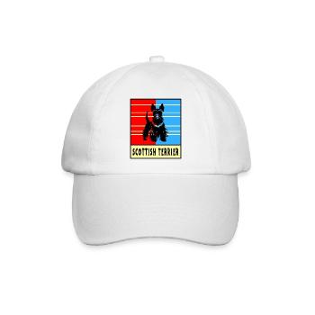 Scottish Terrier Vintage Design - Baseballkappe - Weiß/Weiß - Vorne