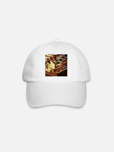 Goldbarren Dollar - Baseballkappe - Weiß/Weiß
