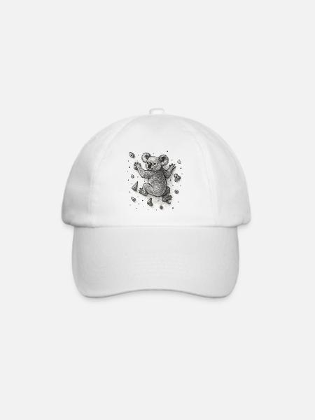Bouldern Koala Bär Klettern Zeichnung Geschenk - Baseballkappe - Weiß/Weiß