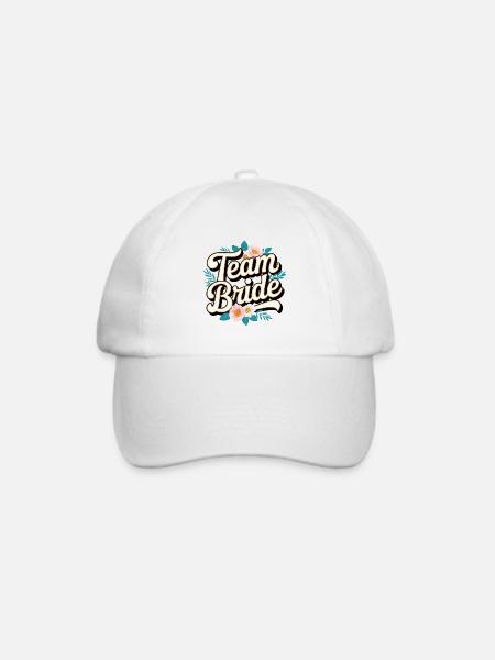 Team Bride! Personalisierbar - Baseballkappe - Weiß/Weiß