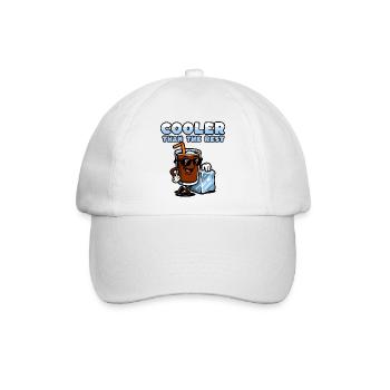 Cola-Figur mit Eiscreme und Sonnenbrille - Baseballkappe - Weiß/Weiß - Vorne