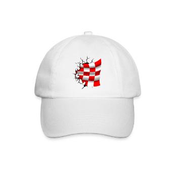 Bandera de Croacia - Kroatien - Flagge Broken Design - Baseballkappe - Weiß/Weiß - Vorne