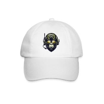 Gorilla Militär Design - Baseballkappe - Weiß/Weiß - Vorne