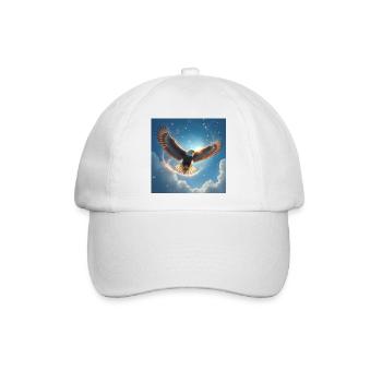 Krafttier Adler am Himmel - Baseballkappe - Weiß/Weiß - Vorne