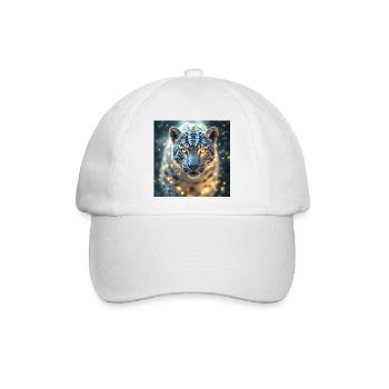 Krafttier Weisser Leopard - Baseballkappe - Weiß/Weiß - Vorne