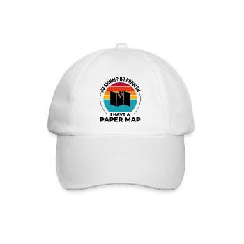 GIS Analyst Karte Pin Sonnenuntergang Retro - Baseballkappe - Weiß/Weiß - Vorne