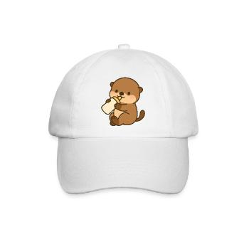 Seeotter-Schlürfspaß - Baseballkappe - Weiß/Weiß - Vorne