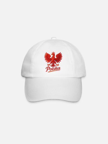 Polen Polska Adler Flagge Fahne episch Geschenk - Baseballkappe - Weiß/Weiß