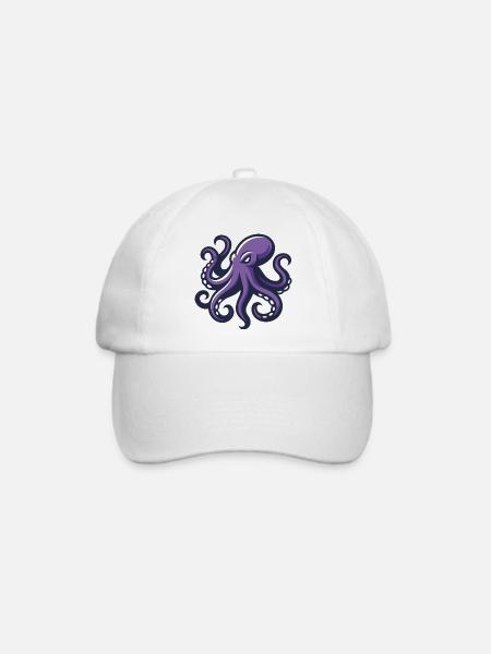 Oktopus lila Künstler - Baseballkappe - Weiß/Weiß