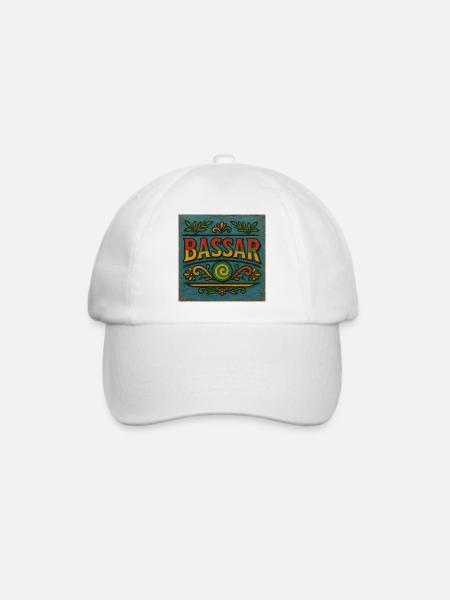 Lebendiges Bassar-Folk-Muster - Baseballkappe - Weiß/Weiß