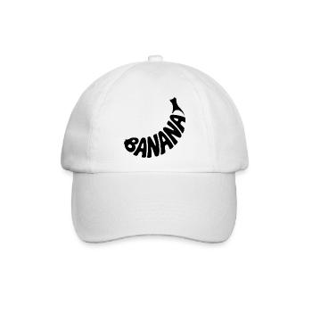 Banane - Coole Frucht Logo - Baseballkappe - Weiß/Weiß - Vorne