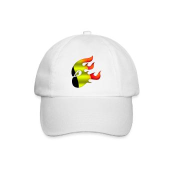 Flagge von Belgien - Belgien - Ninja - Baseballkappe - Weiß/Weiß - Vorne