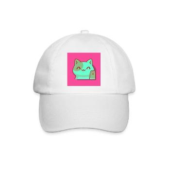 Maneki, Glückskatze, Winkekatze, Kawaii, Japan - Baseballkappe - Weiß/Weiß - Vorne