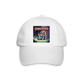 Eine Pixelfigur, die von der Kunst verbrannt wurde - Baseballkappe - Weiß/Weiß - Vorne