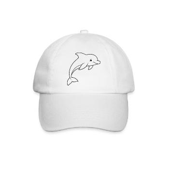 Minimalistic Dolphin - Baseballkappe - Weiß/Weiß - Vorne