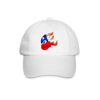 Flagge von Chile - Chile - Ninja - Baseballkappe - Weiß/Weiß - Vorne