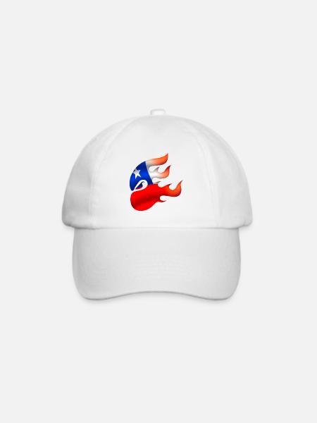 Flagge von Chile - Chile - Ninja - Baseballkappe - Weiß/Weiß