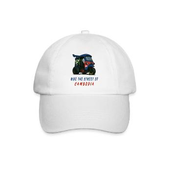 Kambodscha Tuk-Tuk Racing - Baseballkappe - Weiß/Weiß - Vorne