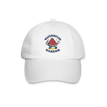 Wassermelonen-Krieger – Mutiges Schnittdesign - Baseballkappe - Weiß/Weiß - Vorne