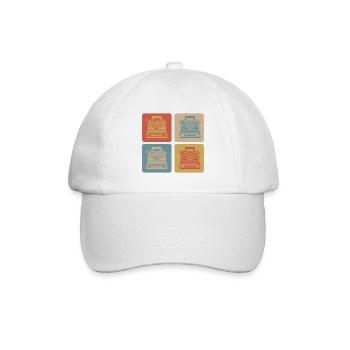 Schreibmaschinen Vintage Design - Baseballkappe - Weiß/Weiß - Vorne