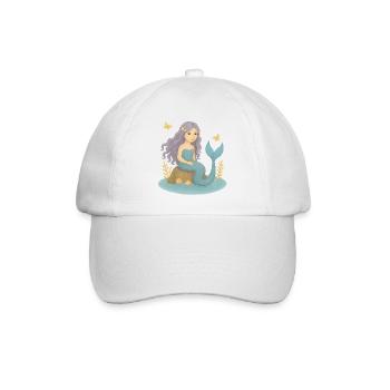 Nordische Fantasie - Lila Meerjungfrau - Baseballkappe - Weiß/Weiß - Vorne