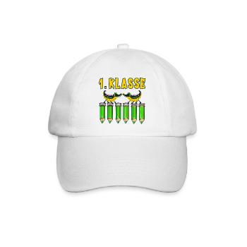 Einschulung 1. Klasse Alligatoren - Baseballkappe - Weiß/Weiß - Vorne