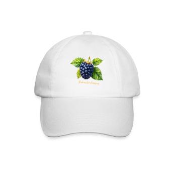 Brombeere – Botanisches Aquarell im Vintage-Stil - Baseballkappe - Weiß/Weiß - Vorne