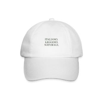Italienische Leichtigkeit Natürliche Schrift - Baseballkappe - Weiß/Weiß - Vorne